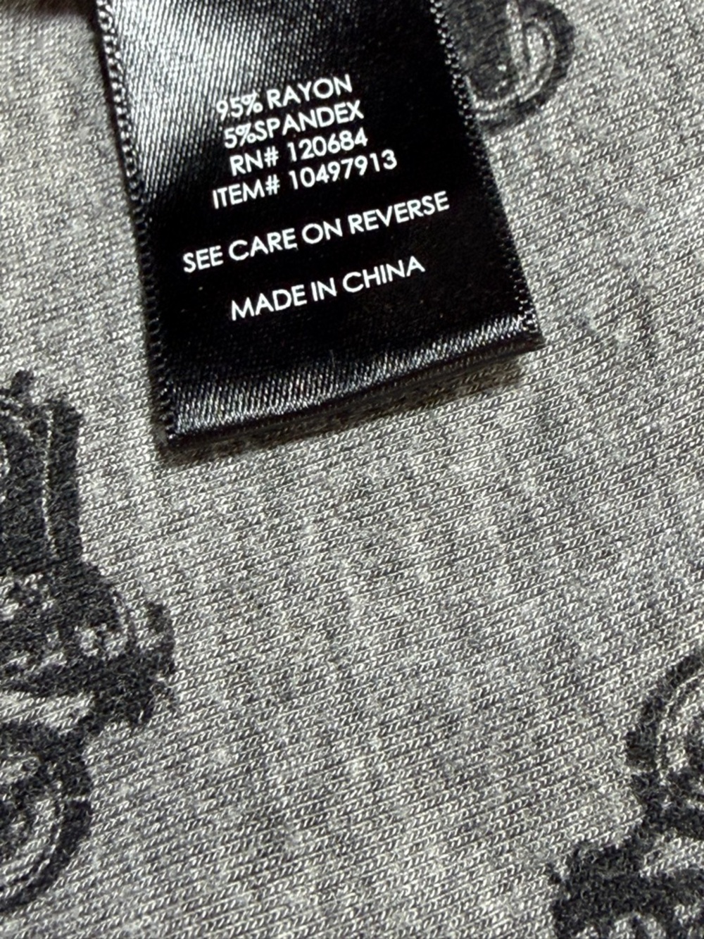 Women's Gray Motorcycle Print Tee Dress - Picture 7 of 8